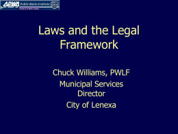 LAWS AND THE LEGAL FRAMEWORK
