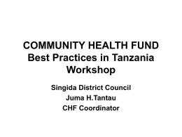 COMMUNITY HEALTH FUND PRACTICE IN TANZANIA