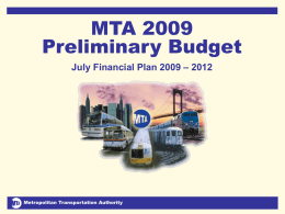 Preliminary 2005 Budget and Financial Plan