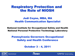 Overview of the National institute for Occupational Safety