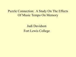 Puzzle Connection: A Study On The Effects Of Music Tempo