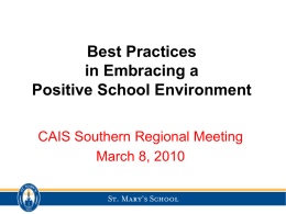 Best Practices in Embracing a Positive School Environment