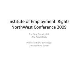 Institute of Employment Rights NorthWest Conference 2009
