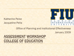 Assessment Matrix Workshop - Florida International University