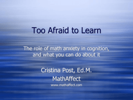 What is Math Anxiety?