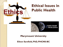 Ethical Issues in Public Health