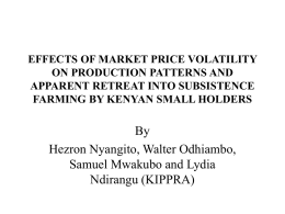 EFFECTS OF MARKET PRICE VOLATILITY ON PRODUCTION PATTERNS
