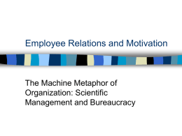 Employee Relations and Motivation