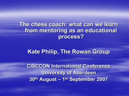 Mentoring and coaching - Kasparov Chess Foundation Europe