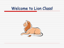 Welcome to Lion Class