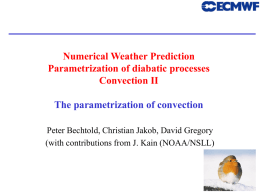 Numerical Weather Prediction Parametrization of diabatic