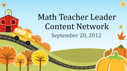 Math Teacher Leader Content Network