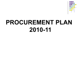 Procurement plan 2010-11