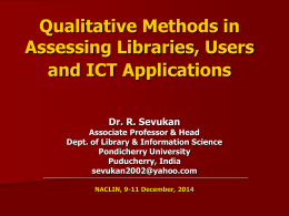 Qualitative Assessment in Libraries: Adding Meaning to