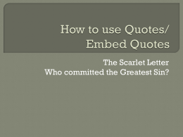 How to use Quotes/Embed Quotes