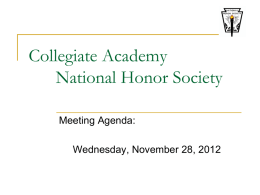 Collegiate Academy National Honor Society