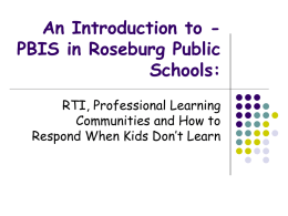 PBIS in Roseburg Public Schools: