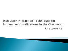 Instructor Interaction Techniques for Immersive