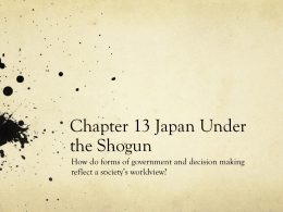 Chapter 13 Japan Under the Shogun