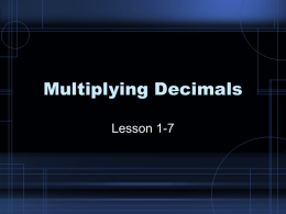 Multiplying Decimals - Fairfield