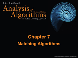 Matching Algorithms - Mississippi Valley State University