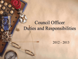 Council Officer Responsibilities and Duties - kofc