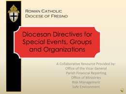 Directives for Special Events Groups and Organizations