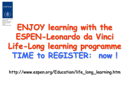 ENJOY learning with the ESPEN Leonardo da Vinci Life