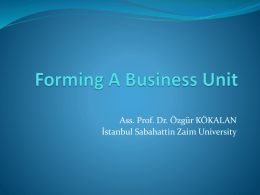Forming A Business Unit