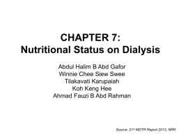 CHAPTER 7: Nutritional Status on Dialysis