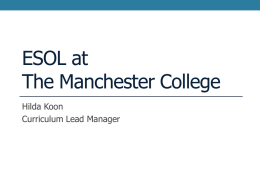 ESOL at The Manchester College