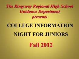 The Kingsway Regional High School Guidance Department