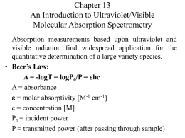 Chapter 13 Molecular Absorptopm Spectrometry