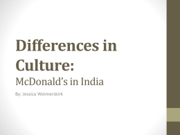 Differences in Culture McDonalds in India