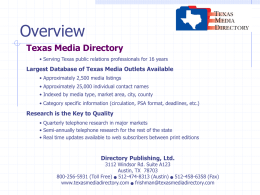 Define Search - Texas Media Directory