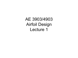AE 3903 Airfoil Design Lecture 1