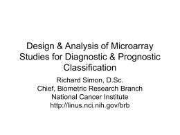 Design & Analysis of Microarray Studies for Diagnostic