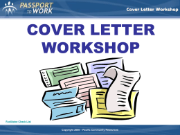 Cover Letter Workshop - Surrey Public Library