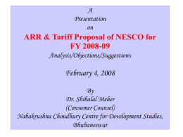 Comment on ARR & Tariff Proposal of OHPC for FY 2007