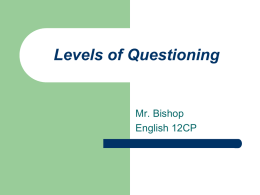 Levels of Questioning
