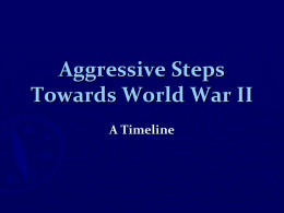 Aggressive Steps Towards World War II