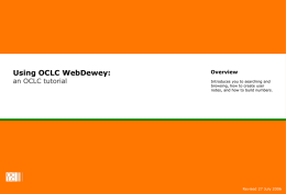 Using OCLC WebDewey