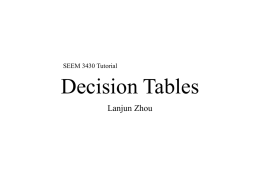 Decision Table - Chinese University of Hong Kong