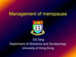 Management of menopause - University of Hong Kong