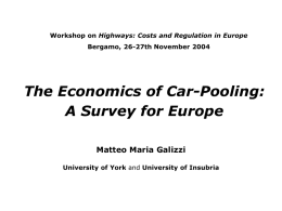 The Economics of Car-Pooling: A Survey for Europe