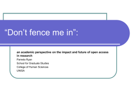 Don't fence me in final - University of South Africa