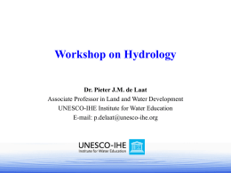 Hydrology lecrures - UNESCO-IHE