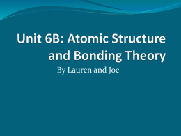 Unit 6B: Atomic Structure and Bonding Theory