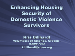 Responding to Violence Against Women through a Housing