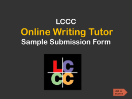 LCCC Online Writing Lab Sample Submission Form